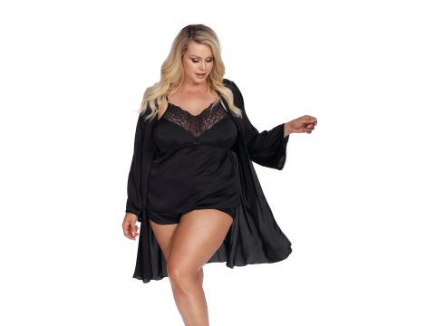 LAURA black robe XXL+ (czarny szlafrok) - 3