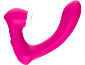 Stymulator silicone 2*9 vibration function Rose Red