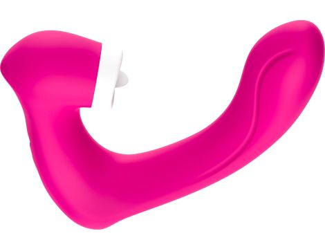 Stymulator silicone 2*9 vibration function Rose Red - 5