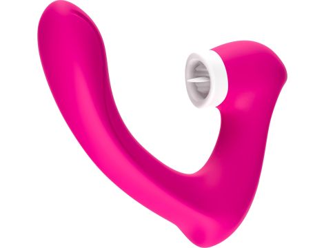 Stymulator silicone 2*9 vibration function Rose Red - 7