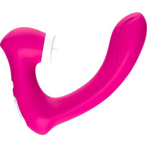 Stymulator silicone 2*9 vibration function Rose Red