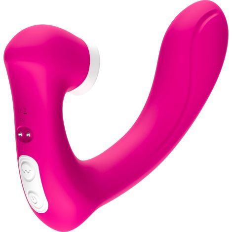 Stymulator silicone 2*9 vibration function Rose Red - 4