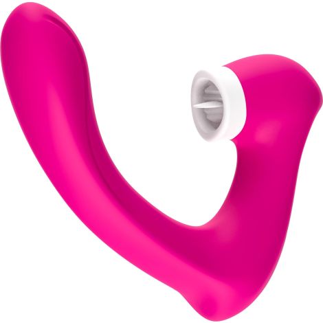 Stymulator silicone 2*9 vibration function Rose Red - 7