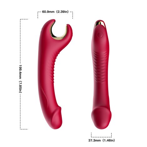 Stymulator silicone 9 vibration function Red - 6