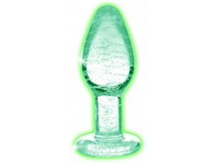 Glow in the dark glass anal plug