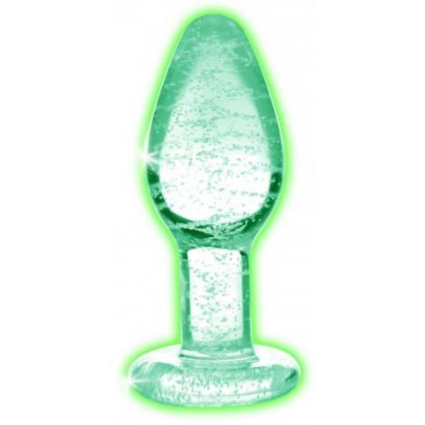 Glow in the dark glass anal plug