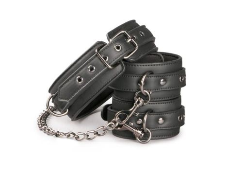 Kajdanki-Leather Collar With Anklecuff