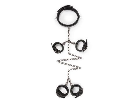 Kajdanki-Fetish set with collar, ankle- and wrist cuffs - 4