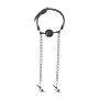 Knebel-Open Ball Gag With Nipple Clamps - 8