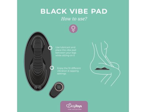 Vibe Pad Double Vibration with Remote Control - Black - 5