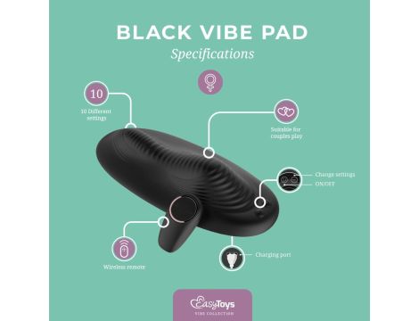 Vibe Pad Double Vibration with Remote Control - Black - 6