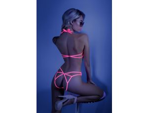 Impress Me Lace Body with Open Back - Neon Pink - image 2