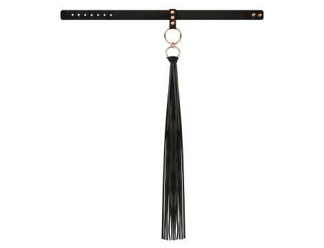 Rosy Gold - Collar with Flogger - Black - 4