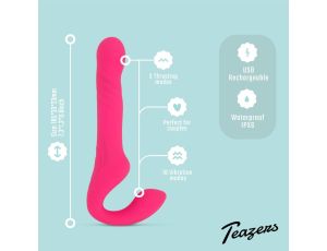 Teazers Strapless Strap On Vibrator - Pink - image 2