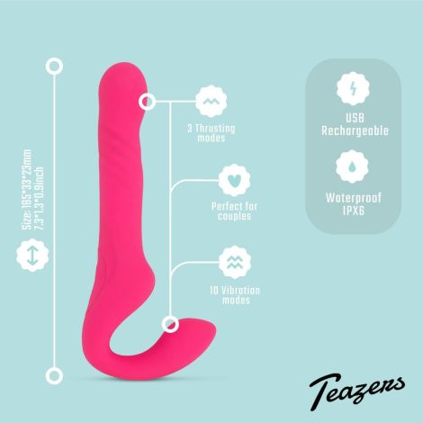 Teazers Strapless Strap On Vibrator - Pink - 2