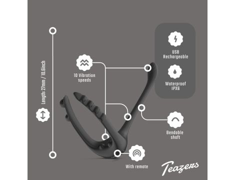 Teazers Triple Prostate Vibrator with Remote - 4