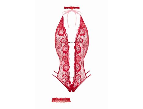 Open crotch Body-Set Renee - Red - 8