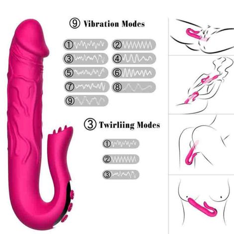 Realistic Tongue Stimulating Dildo Vibrator - 12