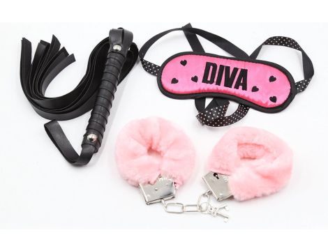 Fetish Fever - Bondage Set - 3 pieces - Pink/Black