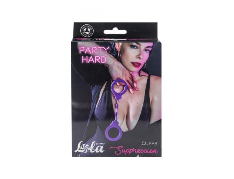 Kajdanki-Silicone Handcuffs Party Hard Suppression Purple - 4