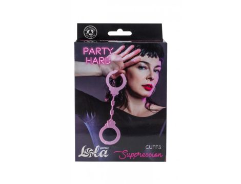 Kajdanki-Silicone Handcuffs Party Hard Suppression Pink - 4