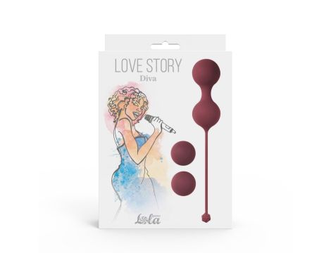 Vaginal balls set Love Story Diva Wine Red