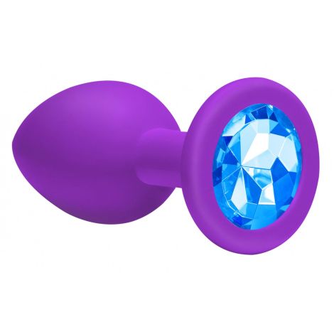 Plug-Anal Plug Emotions Cutie Medium Purple Blue crystal - 3