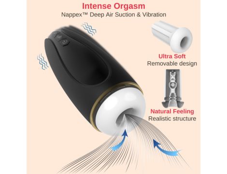 Masturbator - Nappex™ Branco Black - Premium Mastubators (10 Languages - 2