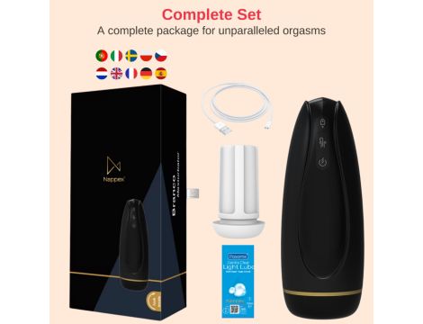 Masturbator - Nappex™ Branco Black - Premium Mastubators (10 Languages - 10