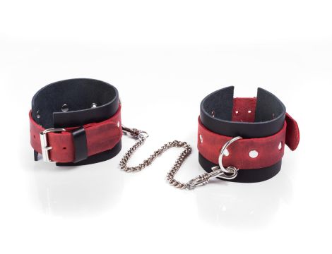 Kajdanki- Cuffs Crazy Horse Red, Big