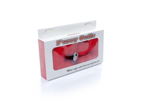 Kajdanki Fetish B - Series- Furry Cuffs Red - 5