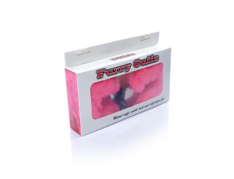 Kajdanki Fetish B - Series- Furry Cuffs Pink - 5