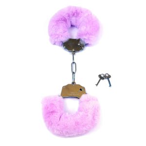 Kajdanki Fetish B - Series- Furry Cuffs Purple - image 2