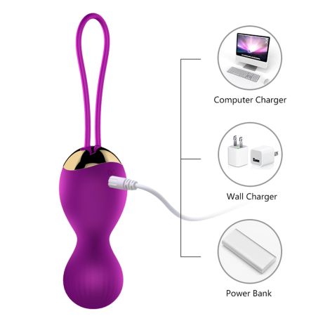 Kulki-Vibrating Silicone Kegel Balls USB 7 Function - 5