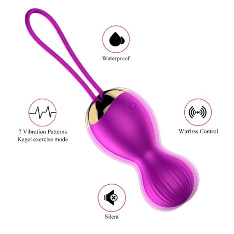 Kulki-Vibrating Silicone Kegel Balls USB 7 Function - 8