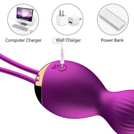 Kulki-Vibrating Silicone Kegel Balls USB 7 Function - 13