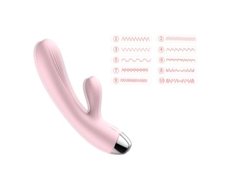 Wibrator- B -  Series, Silicone Vibrator Pink USB 10 Function / Heating - 3