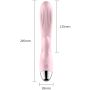 Wibrator- B -  Series, Silicone Vibrator Pink USB 10 Function / Heating - 7