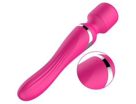 Stymulator - B - Series - Silicone Dual Massager Pulsator USB 7+7 Function (Pink) - 8