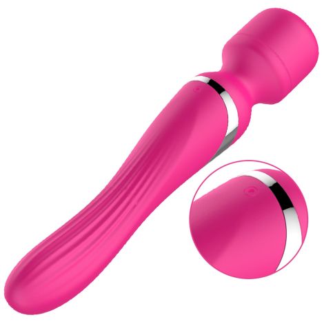 Stymulator - B - Series - Silicone Dual Massager Pulsator USB 7+7 Function (Pink) - 8