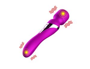 Stymulator-Silicone Dual Massager USB 7+7 Function Purple - image 2