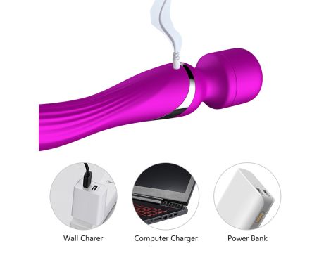 Stymulator-Silicone Dual Massager USB 7+7 Function Purple - 5