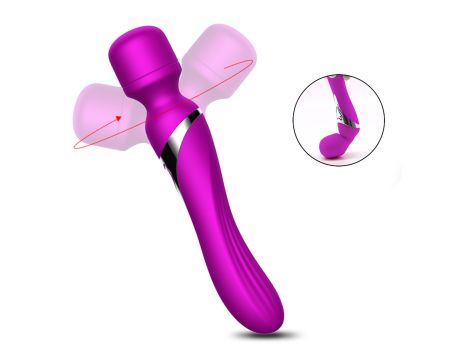 Stymulator-Silicone Dual Massager USB 7+7 Function Purple - 9