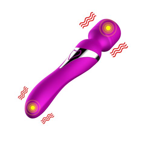 Stymulator-Silicone Dual Massager USB 7+7 Function Purple - 2