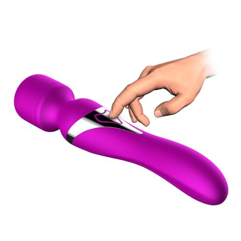 Stymulator-Silicone Dual Massager USB 7+7 Function Purple - 3