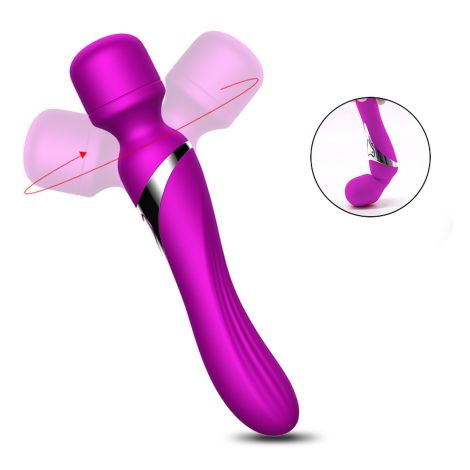 Stymulator-Silicone Dual Massager USB 7+7 Function Purple - 9