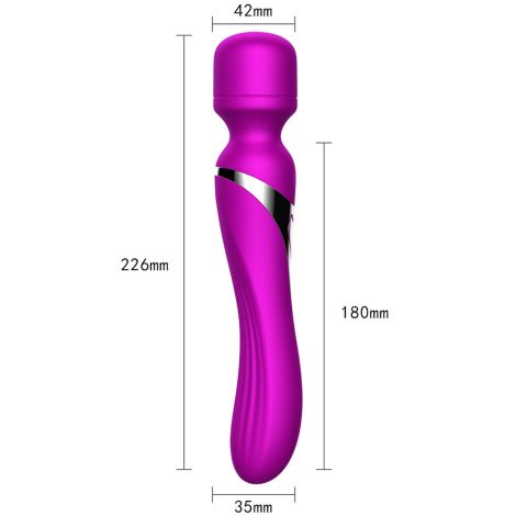 Stymulator-Silicone Dual Massager USB 7+7 Function Purple - 10