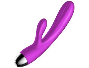 Wibrator-Silicone Vibrator and Pulsator Purple USB 7+7 Function / Heating