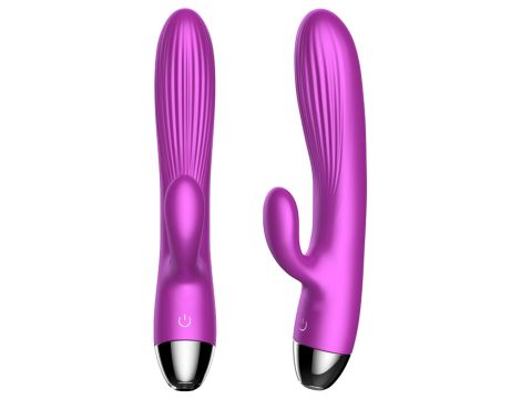 Wibrator-Silicone Vibrator and Pulsator Purple USB 7+7 Function / Heating - 8