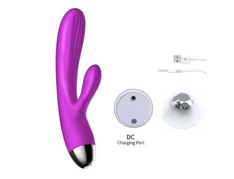 Wibrator-Silicone Vibrator and Pulsator Purple USB 7+7 Function / Heating - 9